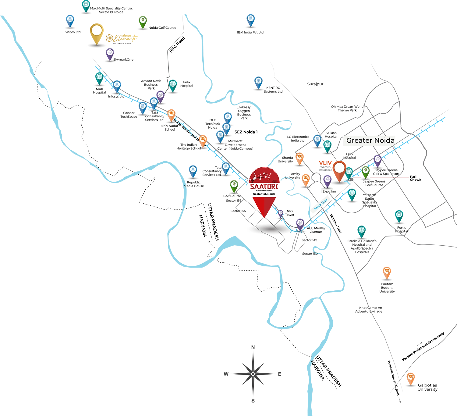 Experion Saatori Location Map